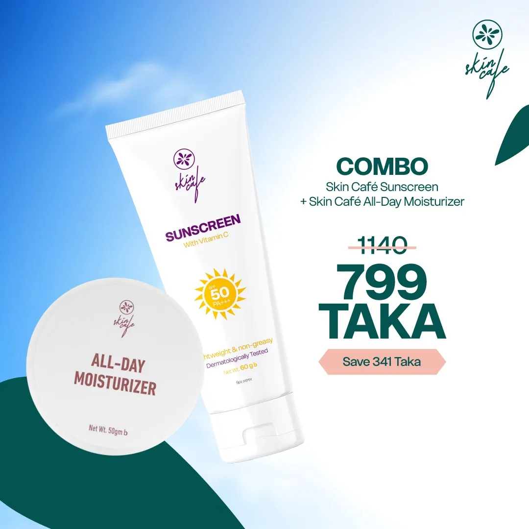 COMBO - Skin Cafe Sunscreen 60ml + Skin Cafe All-Day Moisturizer 50gm