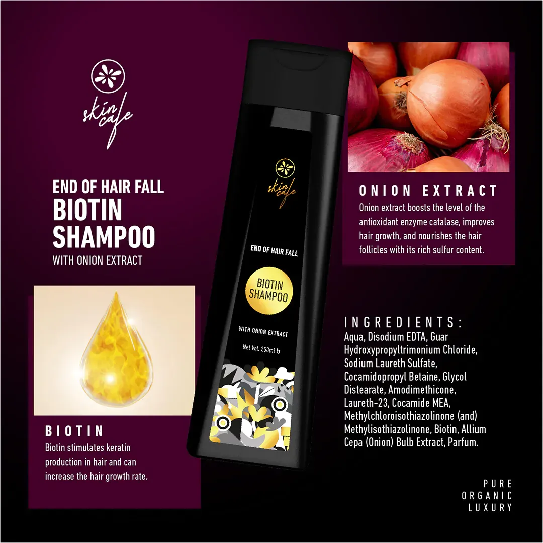 Skin Cafe End of Hair Fall Biotin Shampoo with Onion Extract - 250ml 3