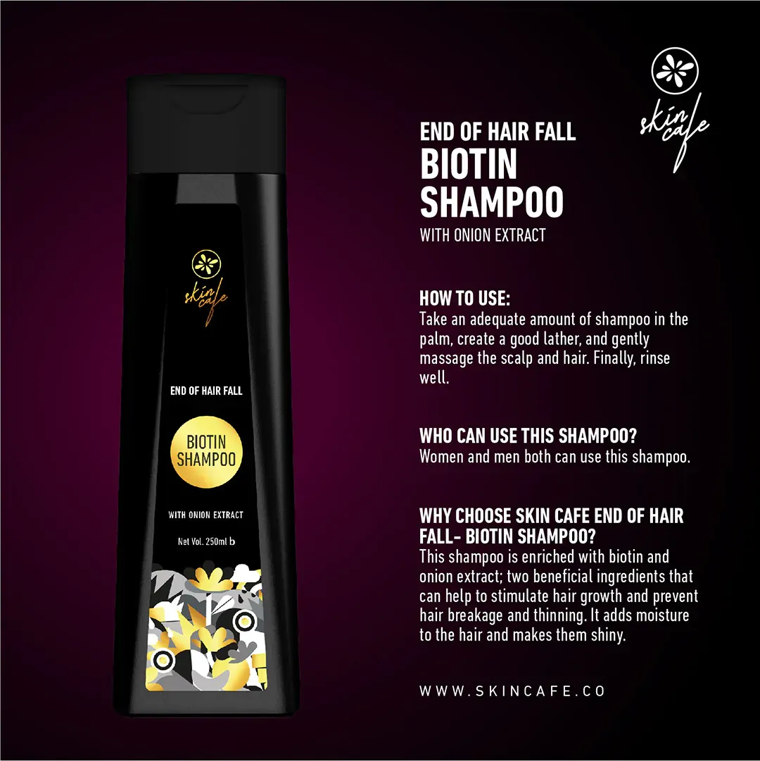 Skin Cafe End of Hair Fall Biotin Shampoo with Onion Extract - 250ml alternate