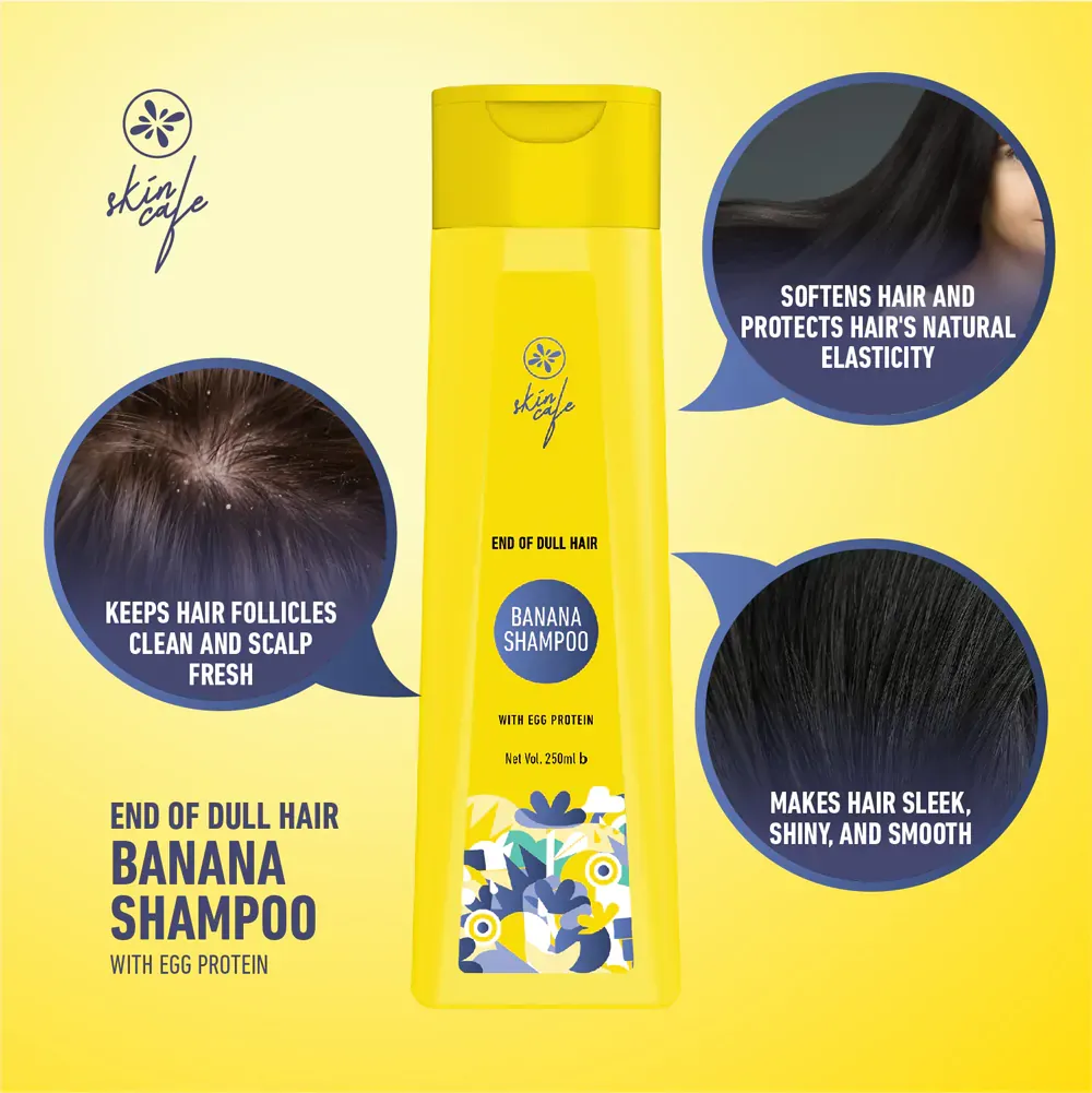 COMBO - Skin Cafe End of Dull Hair Banana Shampoo with Egg Protein 250ml + Skin Cafe Silky Tresses Moisturizing Conditioner 120ml 4