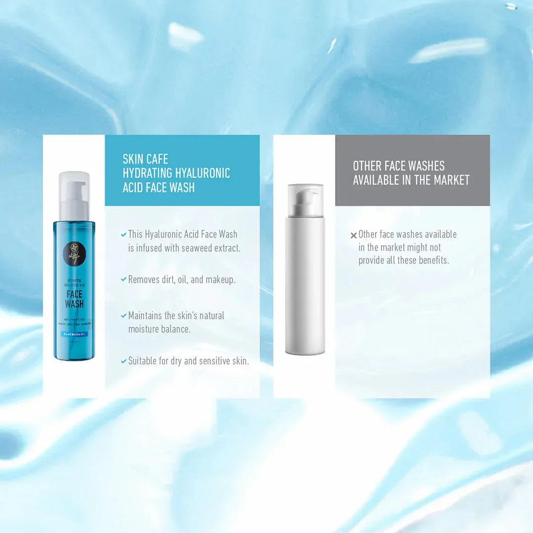 Skin Cafe Hydrating Hyaluronic Acid Face Wash with Seaweed Extract - 140ml 5