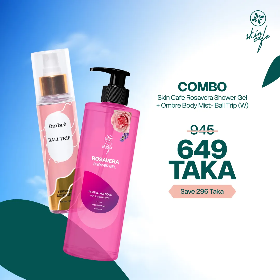 COMBO – Skin Cafe Rosavera Shower Gel 400ml With Ombre Bali Trip Body Mist 120ml