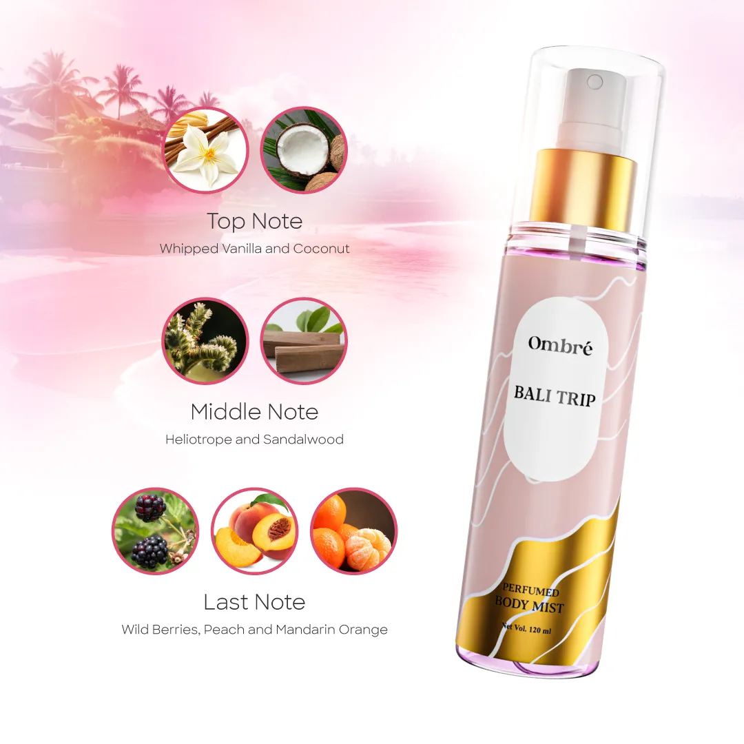 COMBO –Skin Cafe Lemure Shower Gel 400ml & Ombre Body Mist- Bali Trip (W) -120ml 5